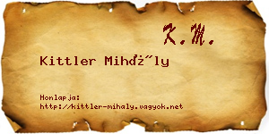 Kittler Mihály névjegykártya